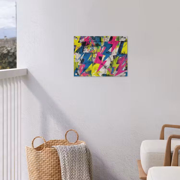 Bliksemschichten - Patroon - Marmer - Kleuren tuinposter los doek klein -sfeer8