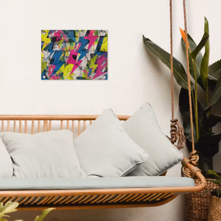 Bliksemschichten - Patroon - Marmer - Kleuren tuinposter los doek klein -sfeer7