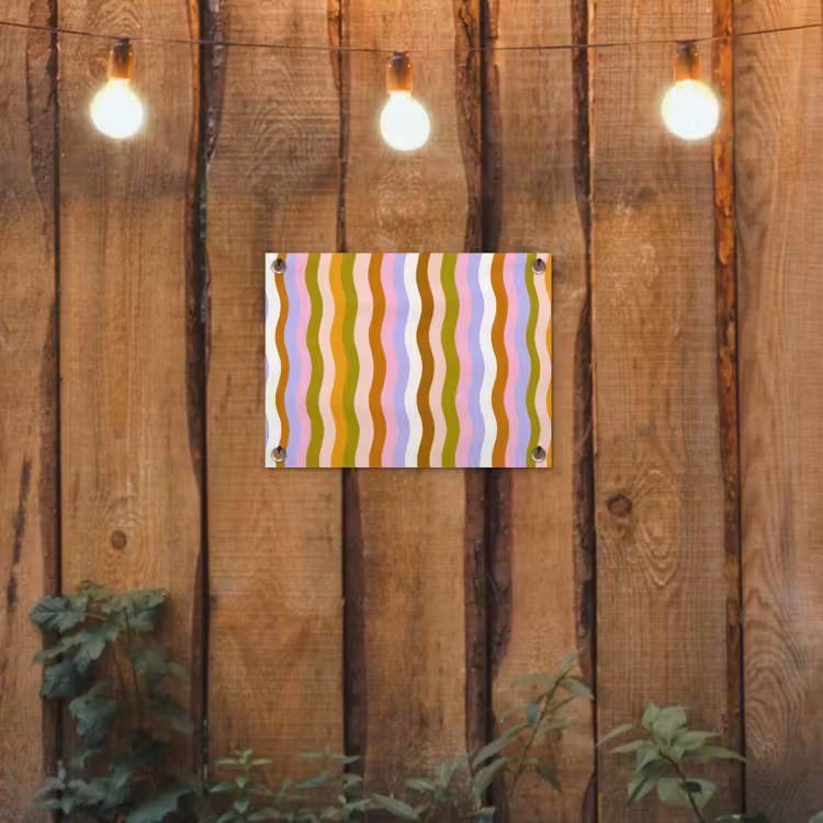 lijnen - Golven - Pastelkleuren - Patroon tuinposter los doek klein -sfeer1