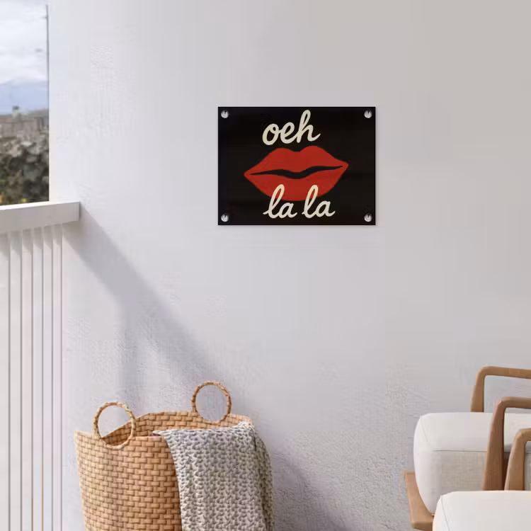 Lip - Rood - Quote tuinposter los doek klein -sfeer8