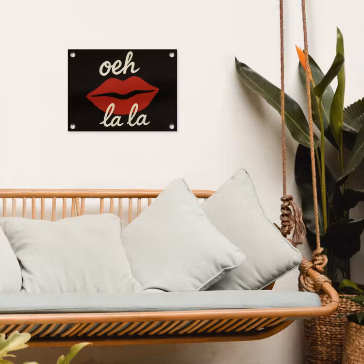 Lip - Rood - Quote tuinposter los doek klein -sfeer7