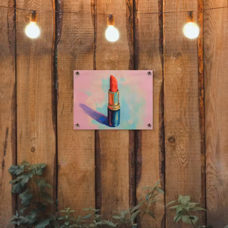 Lippenstift - Rood - Penseelstreken tuinposter los doek klein -sfeer1