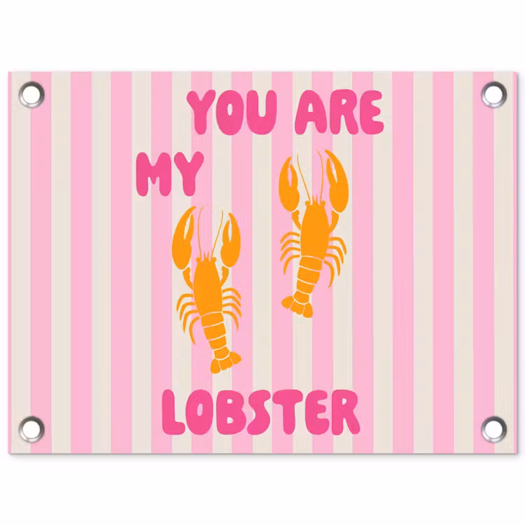 Lobster - Love - Valentijn tuinposter los doek klein -3d