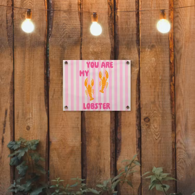 Lobster - Love - Valentijn tuinposter los doek klein -sfeer1