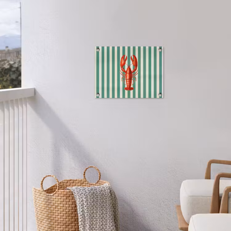 Kreeft - Strepen - Realistisch - Zomers tuinposter los doek klein -sfeer8