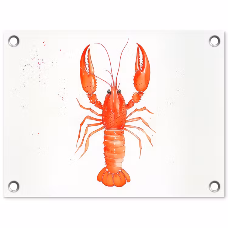 Kreeft - Waterverf - Aquarel - Oranje tuinposter los doek klein -3d