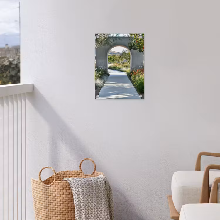 Doorkijk - Pad - Beton - Landschap tuinposter los doek klein -sfeer8