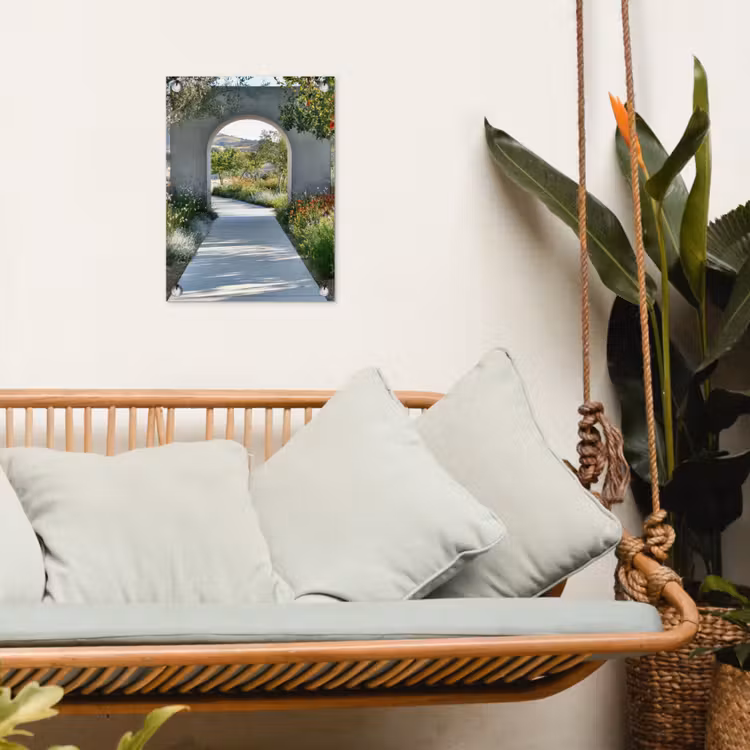 Doorkijk - Pad - Beton - Landschap tuinposter los doek klein -sfeer7