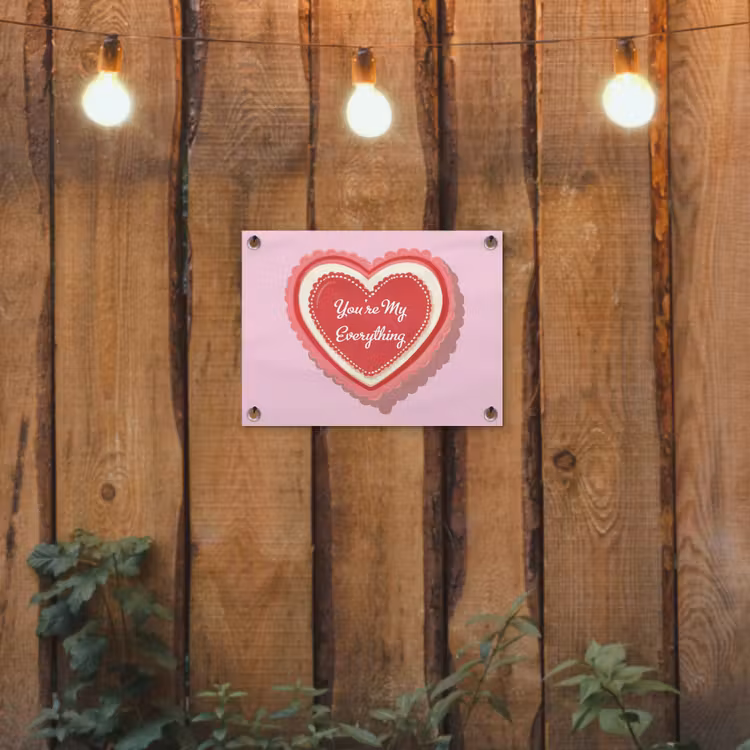 Liefde - Hart - Valentijn tuinposter los doek klein -sfeer1