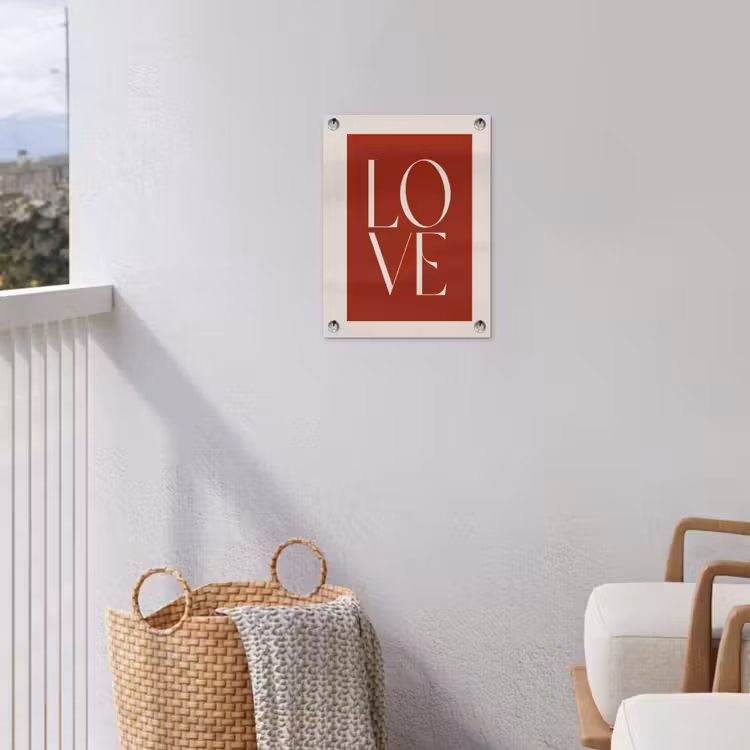 Love - Rood - Minimalistisch tuinposter los doek klein -sfeer8