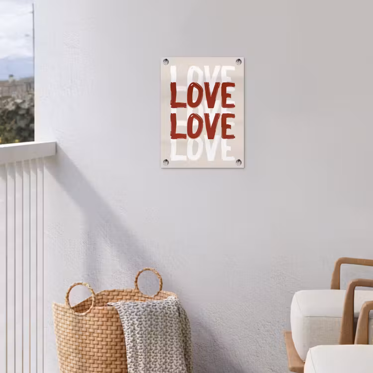 Love - Rood - Tekst tuinposter los doek klein -sfeer8