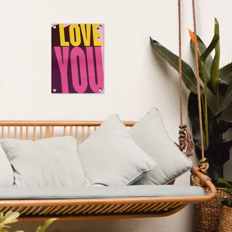 Love - Tekst - Roze - Valentijn tuinposter los doek klein -sfeer7