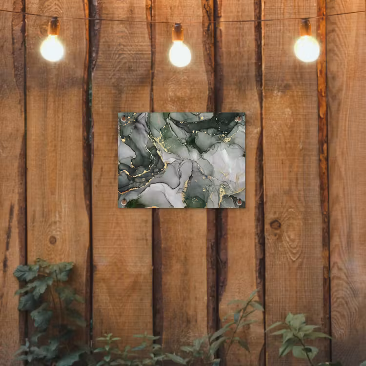 Luxe - Marmer - Groen tuinposter los doek klein -sfeer1