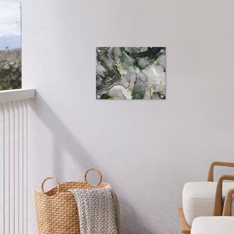 Luxe - Marmer - Groen tuinposter los doek klein -sfeer8