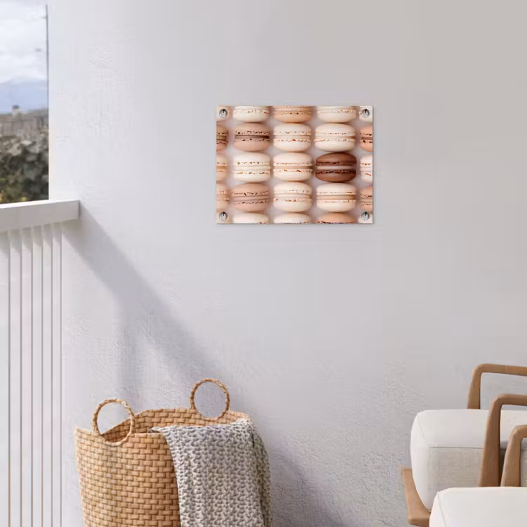 Macarons - Beige - Bruin tuinposter los doek klein -sfeer8