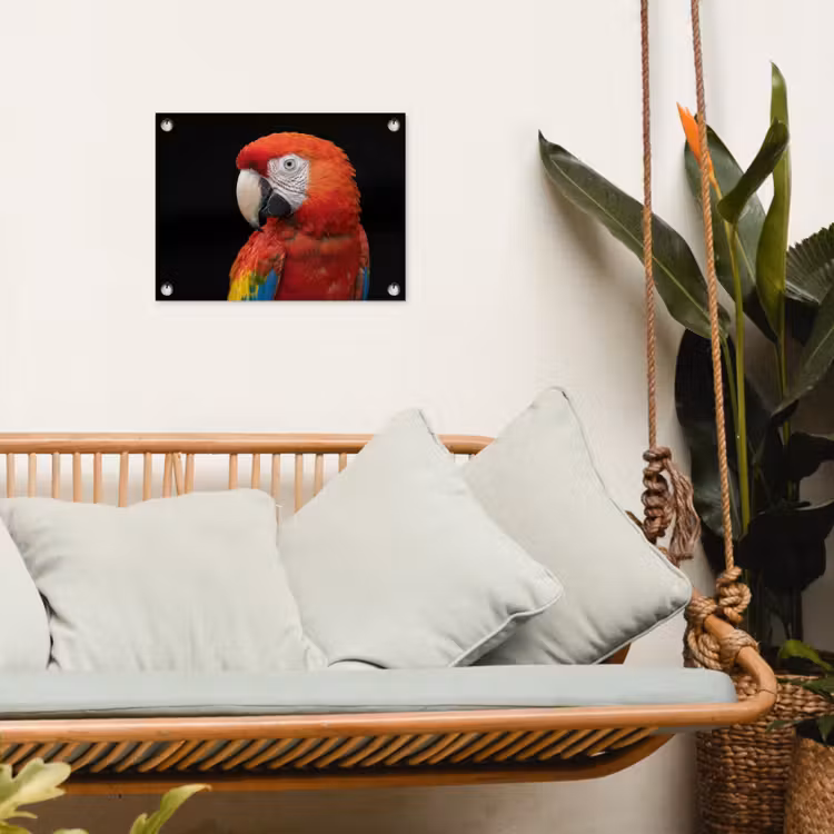 Ara - Portret - Rood tuinposter los doek klein -sfeer7