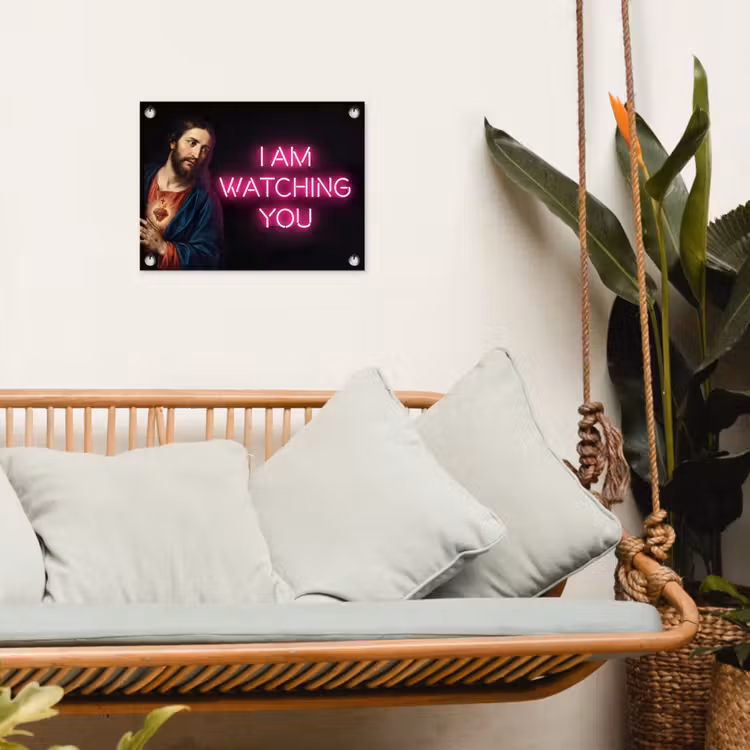 Man - Tekst - Neon tuinposter los doek klein -sfeer7