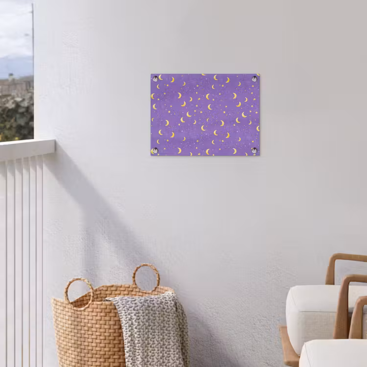 Manen - Sterren - Paars tuinposter los doek klein 239 -sfeer8