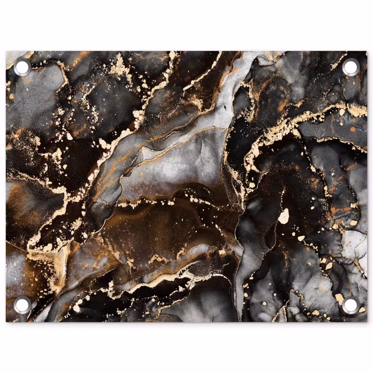 Marmer - Goud - Glitter - Luxe tuinposter los doek klein -3d