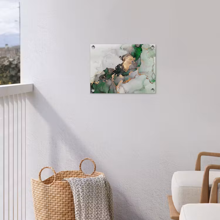 Marmer - Goud - Groen - Luxe tuinposter los doek klein -sfeer8