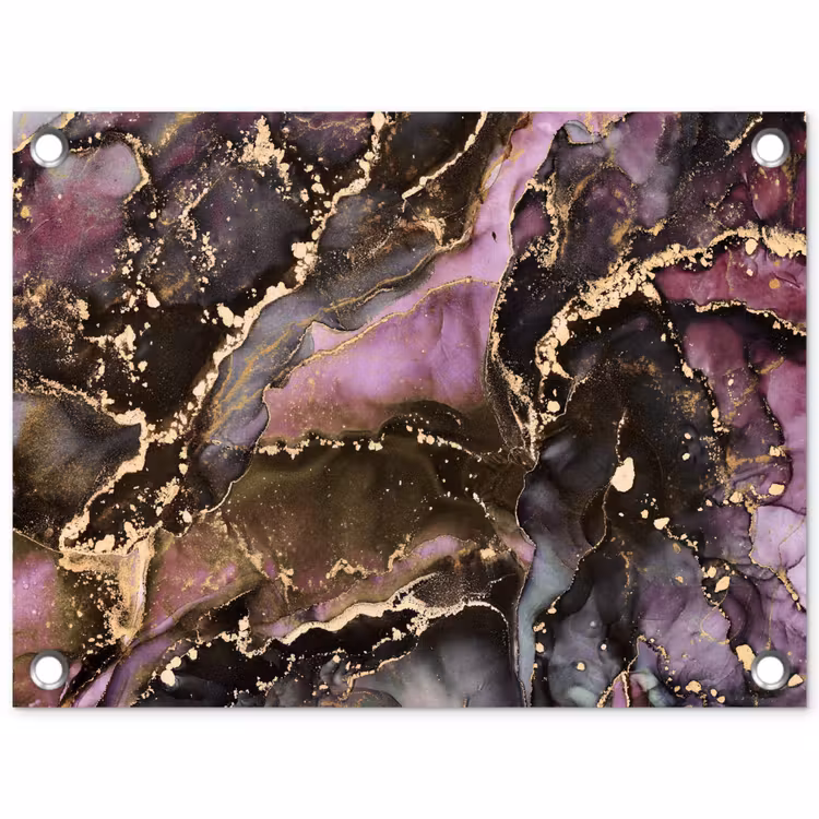 Marmer - Gold - Steen - Abstract tuinposter los doek klein -3d