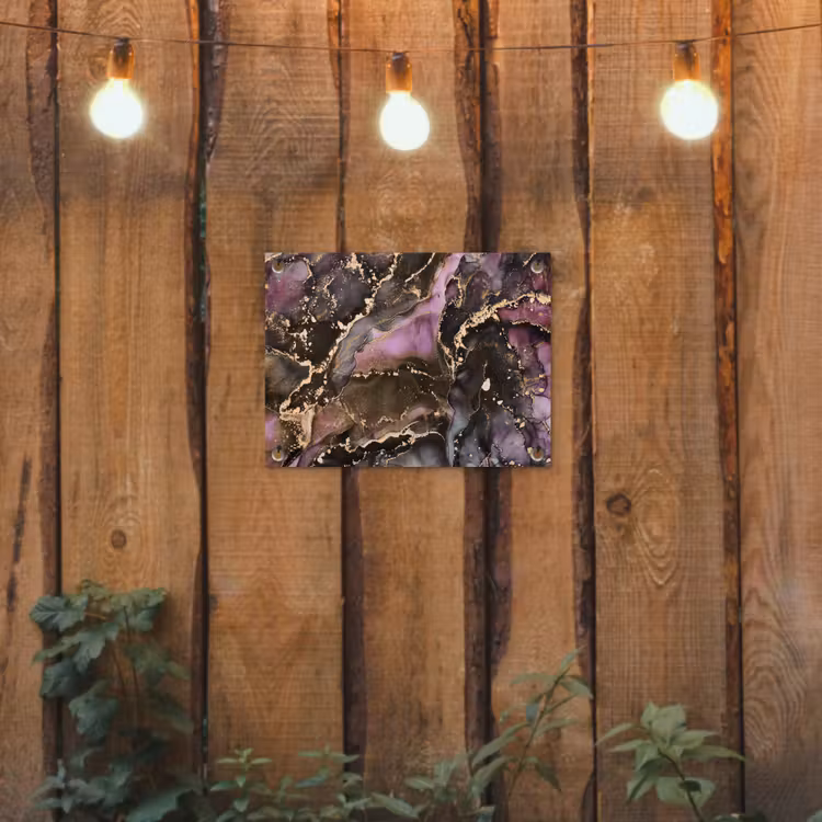 Marmer - Gold - Steen - Abstract tuinposter los doek klein -sfeer1