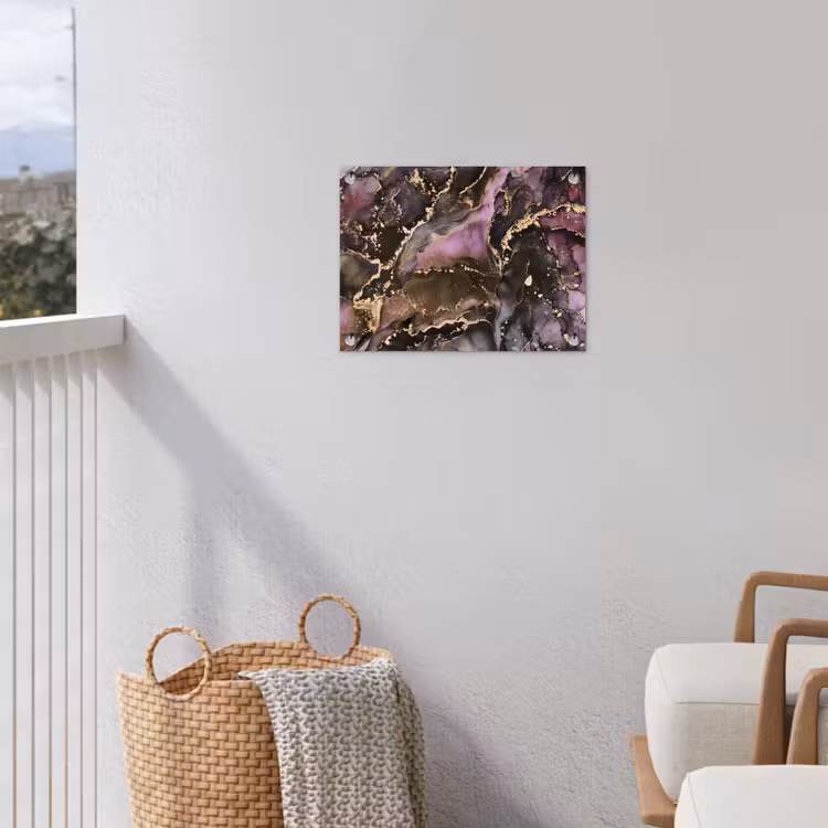 Marmer - Gold - Steen - Abstract tuinposter los doek klein -sfeer8