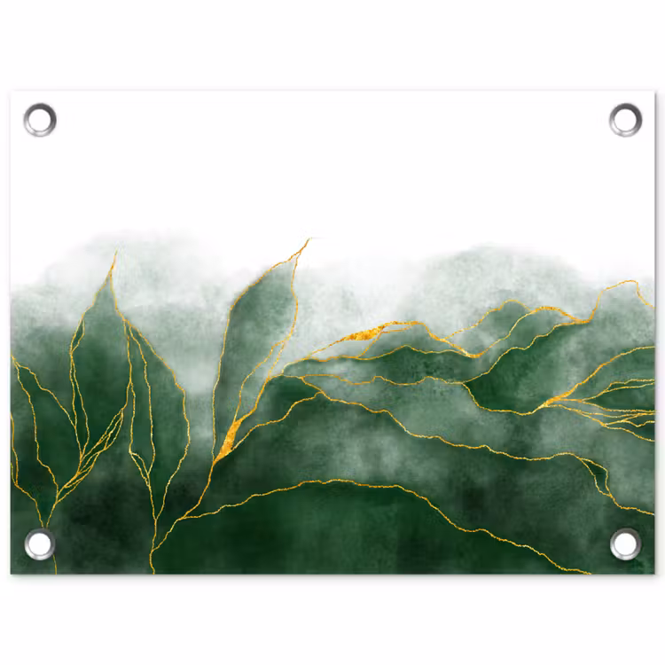 Marmer - Groen - Luxe - Goud - Marmerlook tuinposter los doek klein -3d