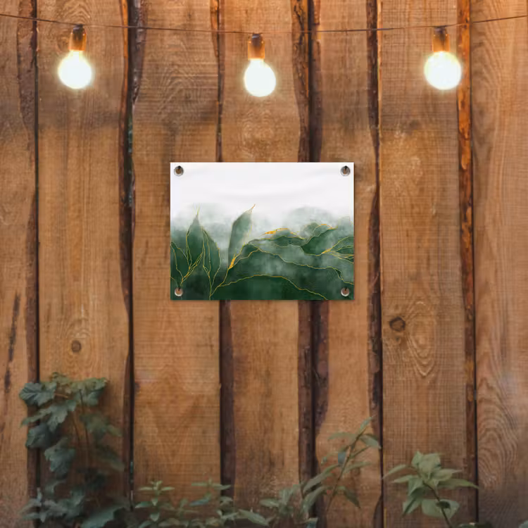 Marmer - Groen - Luxe - Goud - Marmerlook tuinposter los doek klein -sfeer1