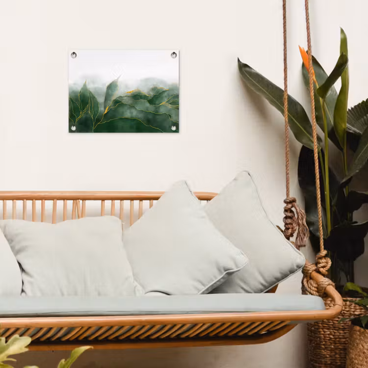 Marmer - Groen - Luxe - Goud - Marmerlook tuinposter los doek klein -sfeer7