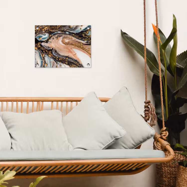 Marmerlook - Goud - Zwart - Glitter - Chic tuinposter los doek klein -sfeer7
