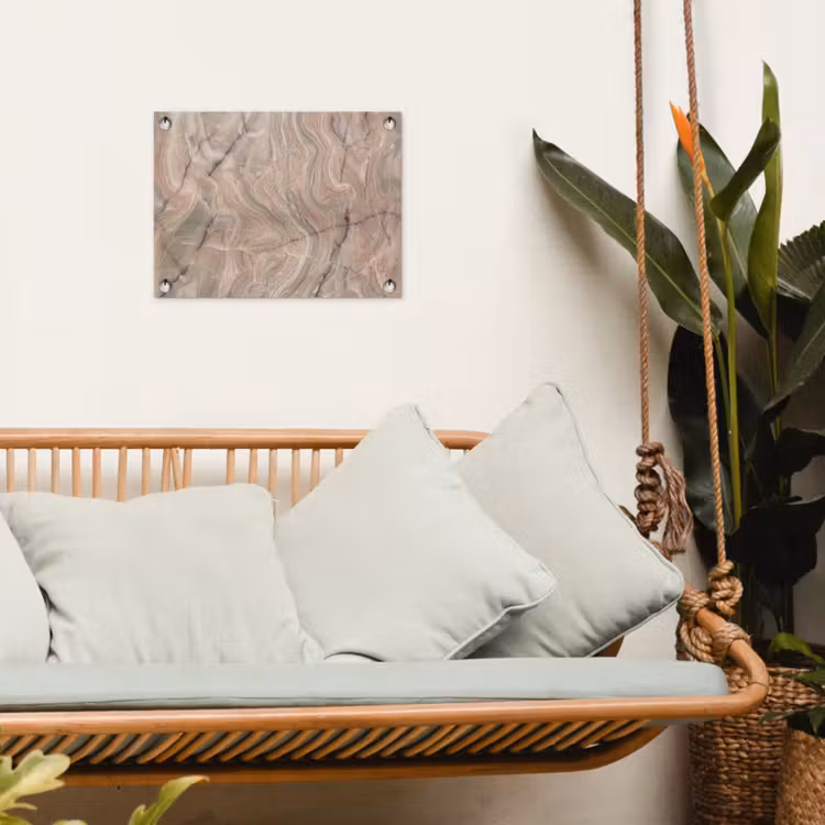 Marmer - Patroon - Abstract - Beige - Groen tuinposter los doek klein -sfeer7