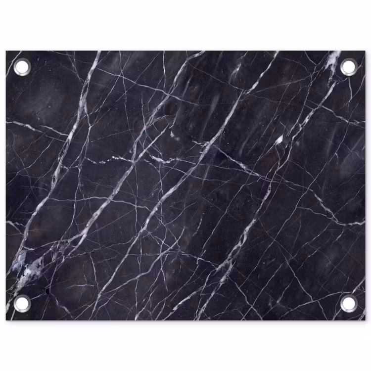 Marmer - Patroon - Modern - Zwart - Wit tuinposter los doek klein -3d