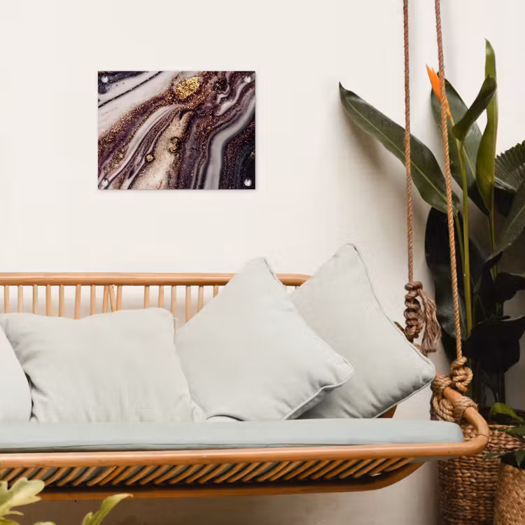 Marmer - Roze - Goud - Glitter - Marmerlook tuinposter los doek klein -sfeer7