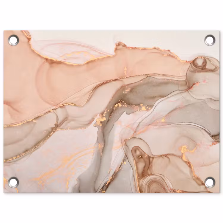 Marmer - Roze - Rosé tuinposter los doek klein -3d