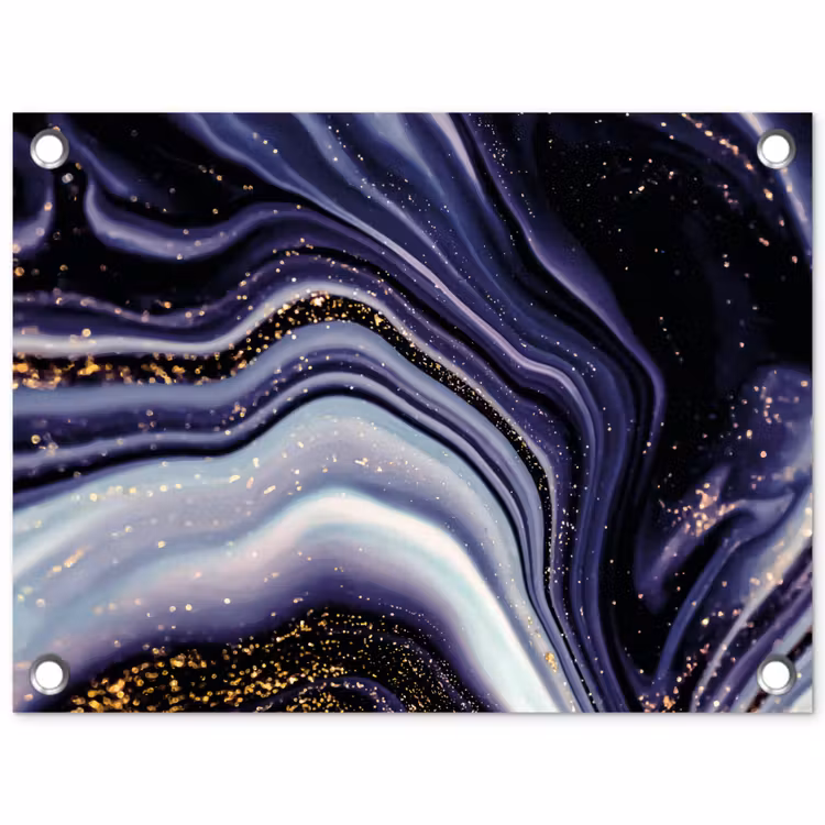 Marmer - Paars - Luxe - Marmerlook - Glitter tuinposter los doek klein -3d