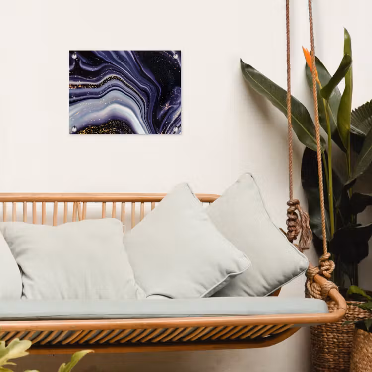 Marmer - Paars - Luxe - Marmerlook - Glitter tuinposter los doek klein -sfeer7