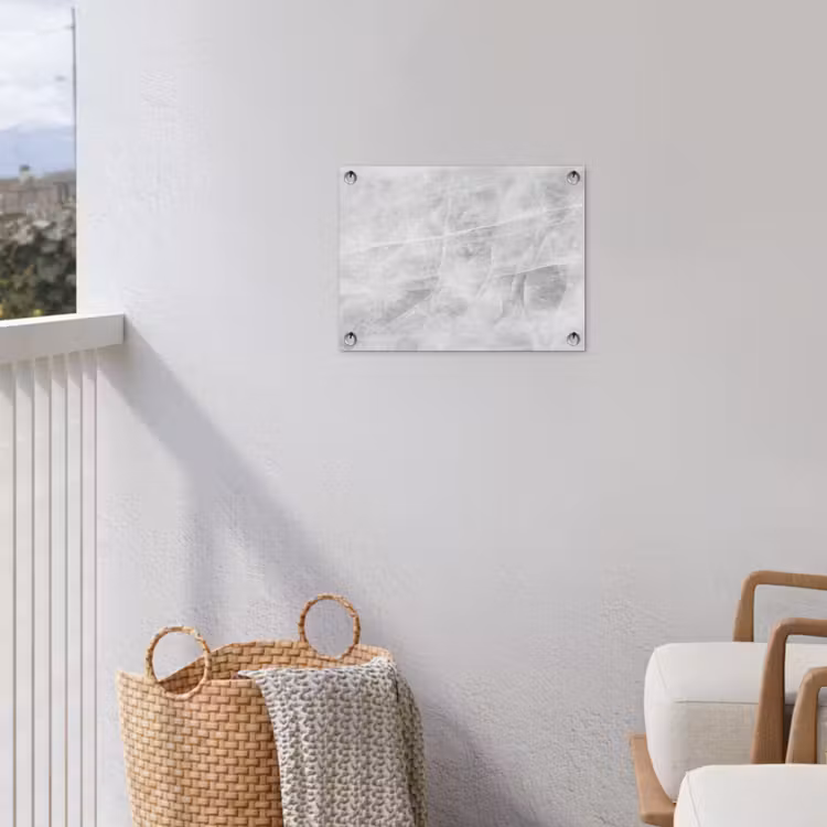 Marmer - Steen - Wit - Luxe - Marmerlook tuinposter los doek klein -sfeer8
