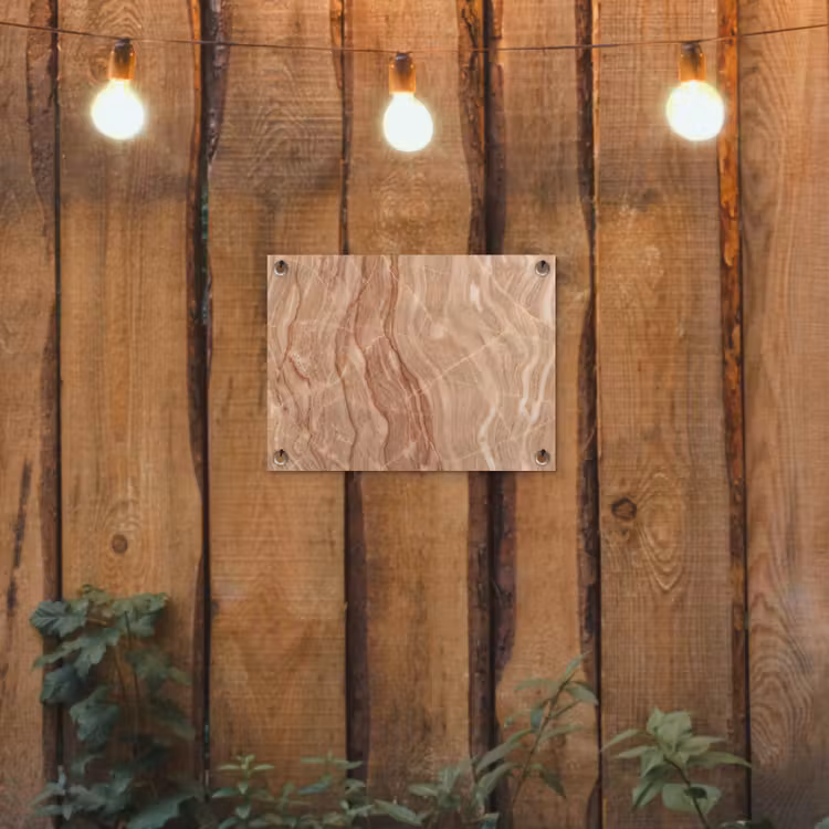 Marmer - Ader - Natuur - Abstract - Beige tuinposter los doek klein -sfeer1