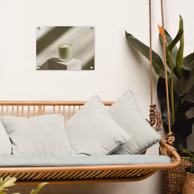 Matcha - Glas - Groen - Minimalistisch tuinposter los doek klein -sfeer7