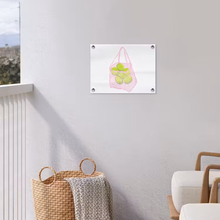 Netzakje - Roze - Illustratie - Limoenen tuinposter los doek klein -sfeer8