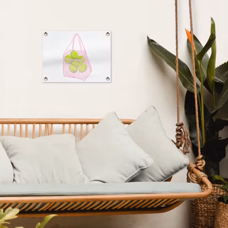 Netzakje - Roze - Illustratie - Limoenen tuinposter los doek klein -sfeer7