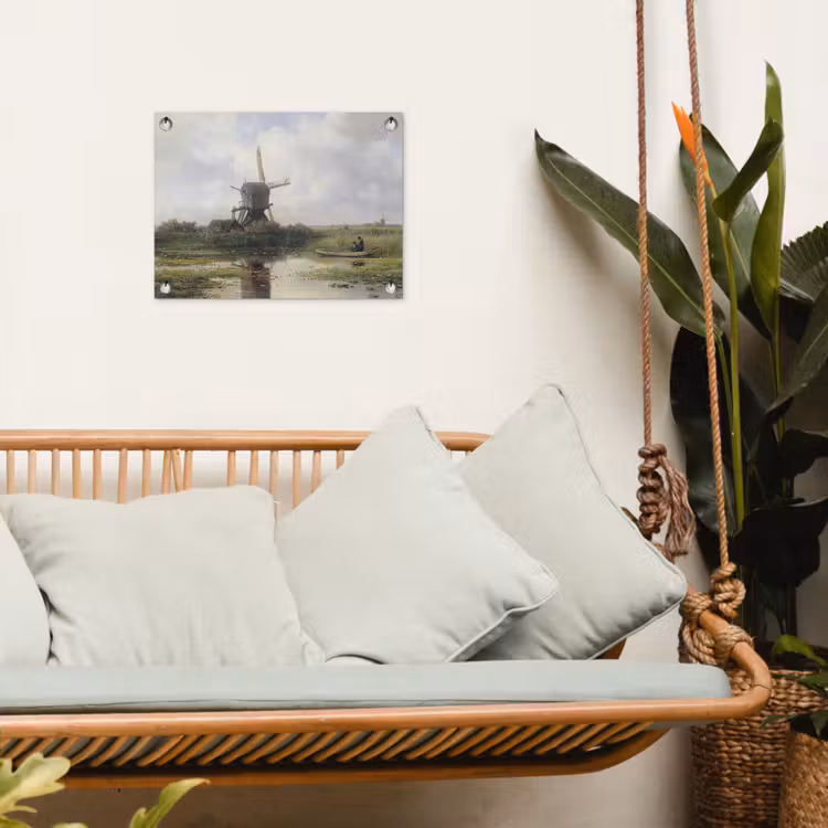 Molen - Willem Roelofs - Oude meesters - Kunst tuinposter los doek klein -sfeer7
