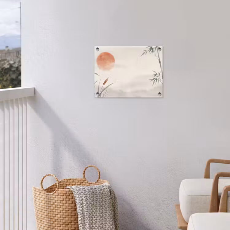 Minimalistisch - Bamboe - Groen tuinposter los doek klein -sfeer8
