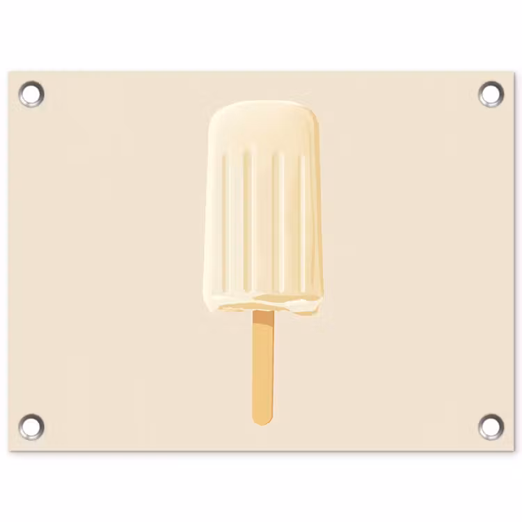 Minimalistisch - Waterijsje - Stokje - Beige tuinposter los doek klein -3d