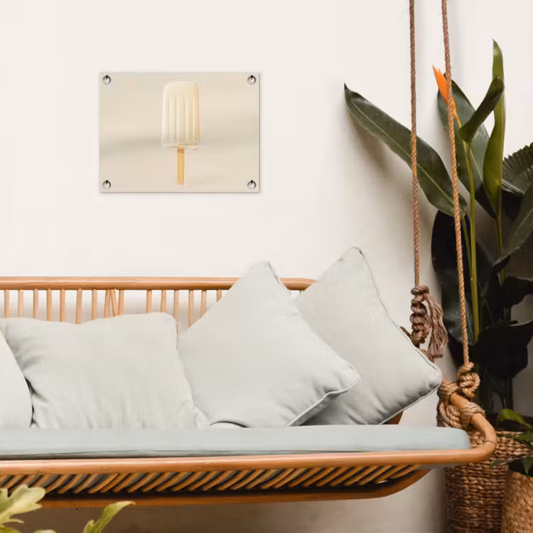 Minimalistisch - Waterijsje - Stokje - Beige tuinposter los doek klein -sfeer7