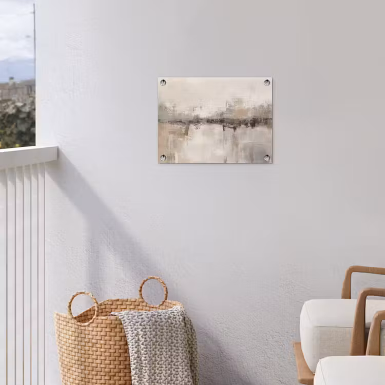 Moderne kunst - Abstract - Beige tuinposter los doek klein -sfeer8