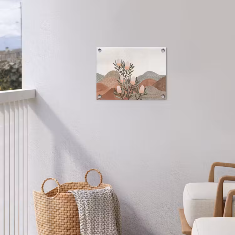 Modern - Heuvels - Terracotta tuinposter los doek klein -sfeer8