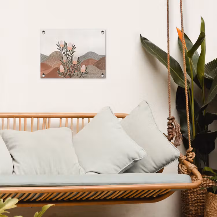 Modern - Heuvels - Terracotta tuinposter los doek klein -sfeer7