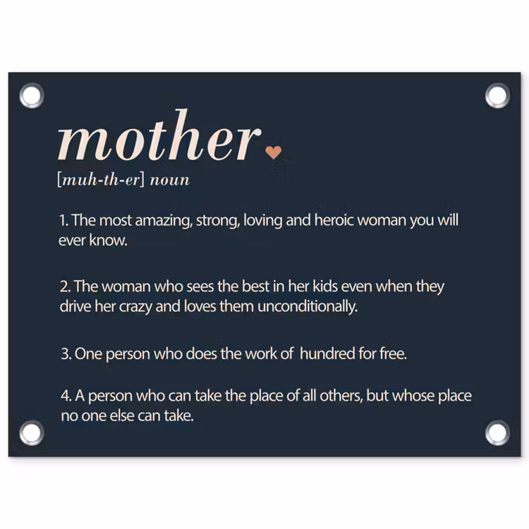 Mama definitie - Mother - Quotes - Spreuken tuinposter los doek klein -3d